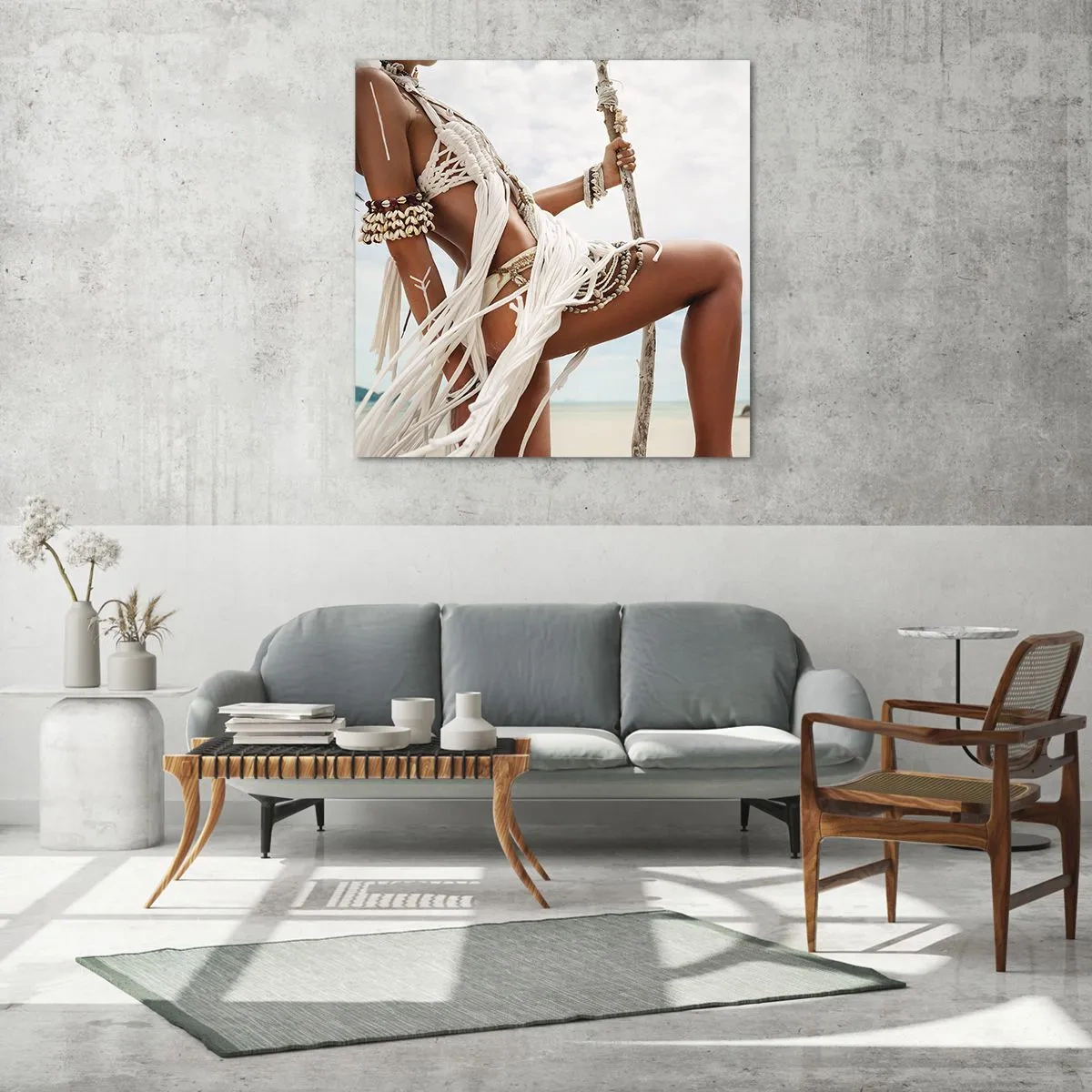 Quadro su vetro - La sacerdotessa del sole - 70x70 cm