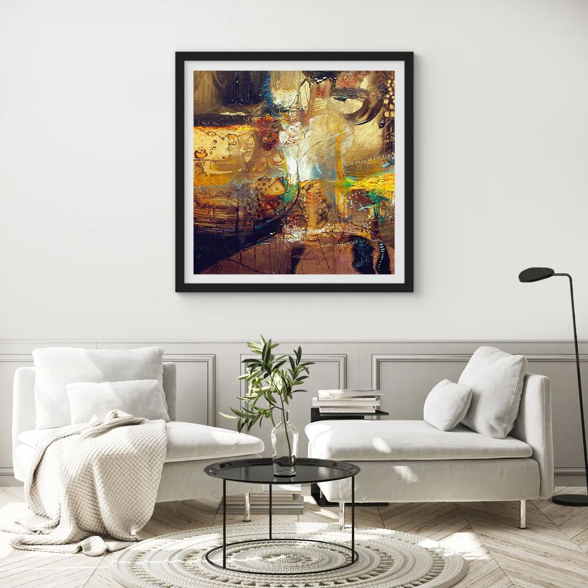 Poster in cornice nera - Freddo, più caldo, bollente - 60x60 cm