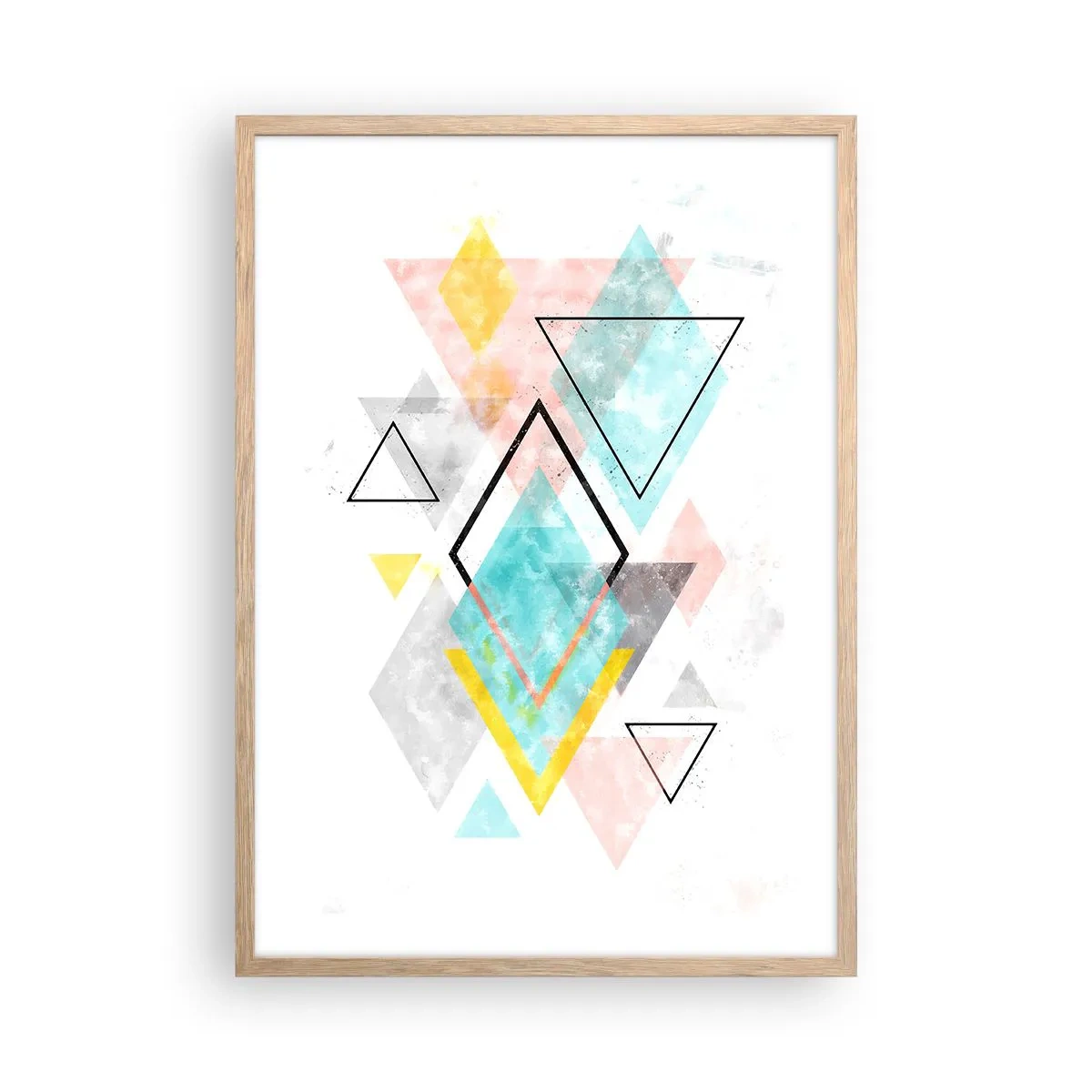 Poster in cornice rovere chiaro - Gioco geometrico - 50x70 cm