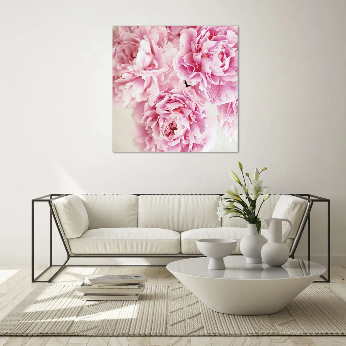 Quadro su vetro - Nel fasto rosa - 60x60 cm