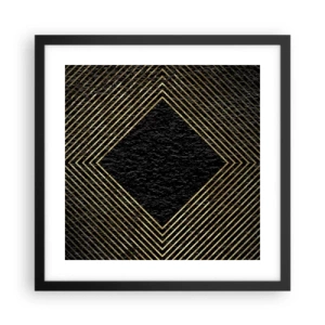Poster in cornice nera - Geometria in stile glamour - 40x40 cm