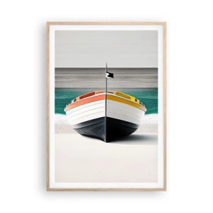 Poster in cornice rovere chiaro - Al suo posto - 70x100 cm