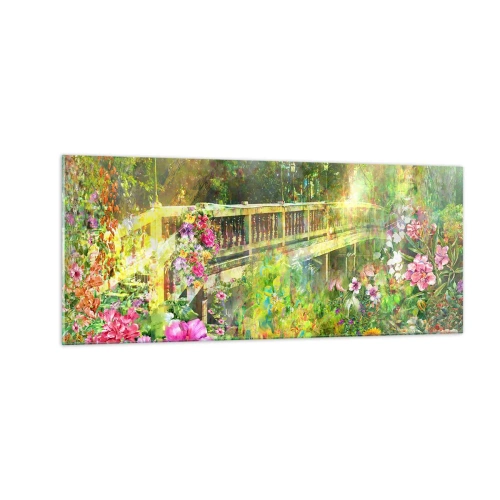 Quadro su vetro - Il ponte dei sospiri primaverili - 100x40 cm