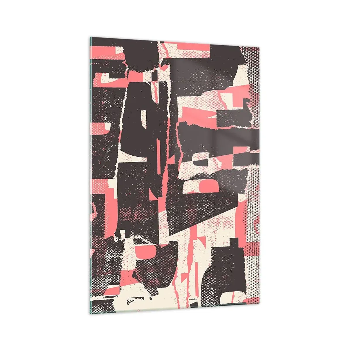 Quadro su vetro - Una composizione astratta nei toni del rosa e del marrone. - 70x100cm - Tutto il rumore - Decorazione murale moderna per soggiorno e camera da letto ARTTOR