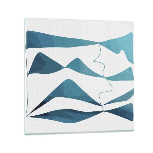 Quadro su vetro - Astrazione: legame turchese - 30x30 cm