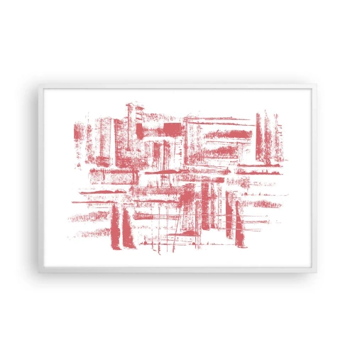 Poster in cornice bianca - Città rossa - 91x61 cm