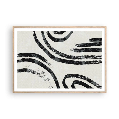 Poster in cornice rovere chiaro - Interrotto a metà - 100x70 cm