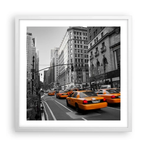 Poster in cornice bianca - Il sole della grande città - 50x50 cm