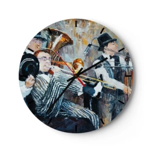 Orologio da parete - Orologio in Vetro - Tutto il jazz - 40x40 cm