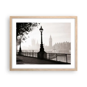 Poster in cornice rovere chiaro - Un mattino a Londra - 50x40 cm