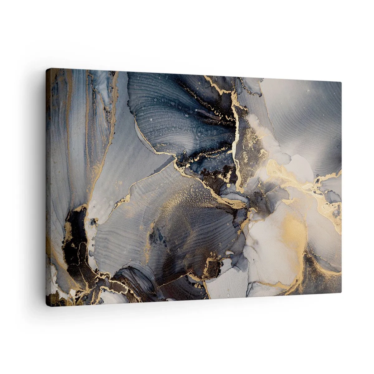 Quadro su tela - Stampe su Tela - Astratto oro e grigio su tela - 70x50cm - Vita di pietra - Decorazione murale moderna per soggiorno e camera da letto ARTTOR