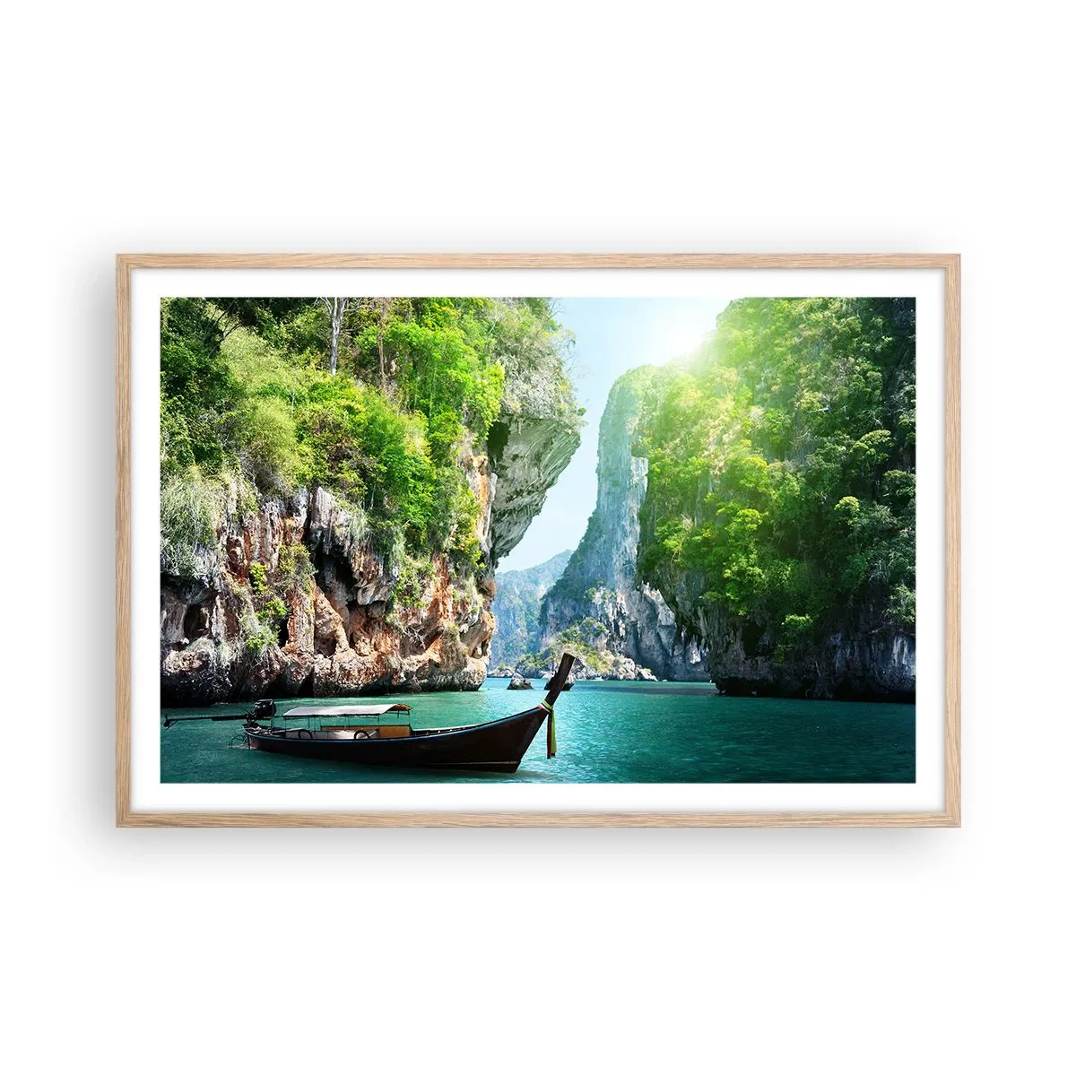 Poster in cornice rovere chiaro - Invito a un viaggio esotico - 91x61 cm