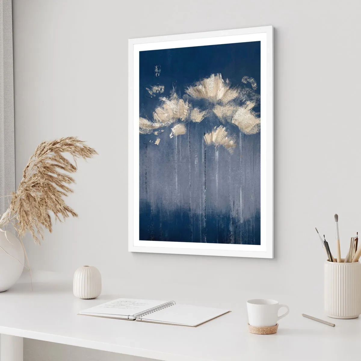 Poster in cornice bianca - Come petali al vento - 70x100 cm