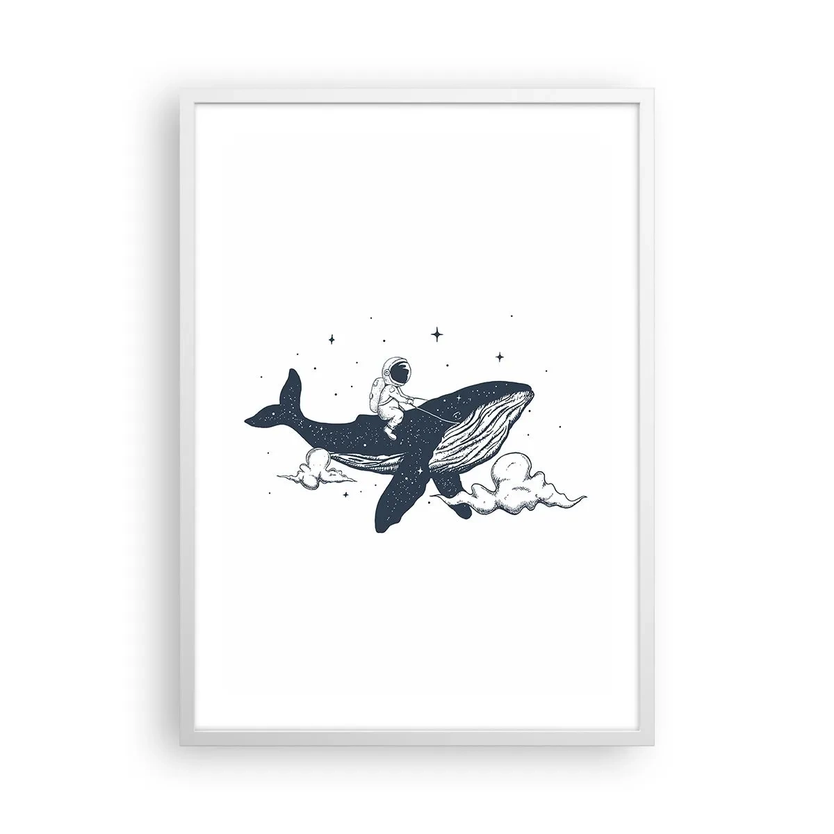 Poster in cornice bianca - Avventura nello spazio - 50x70 cm