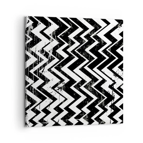 Quadro su tela - Stampe su Tela - Zig-bianco, zag-nero - 50x50 cm