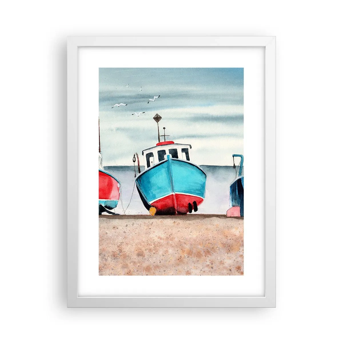 Poster in cornice bianca - Pronte alla pesca - 30x40 cm