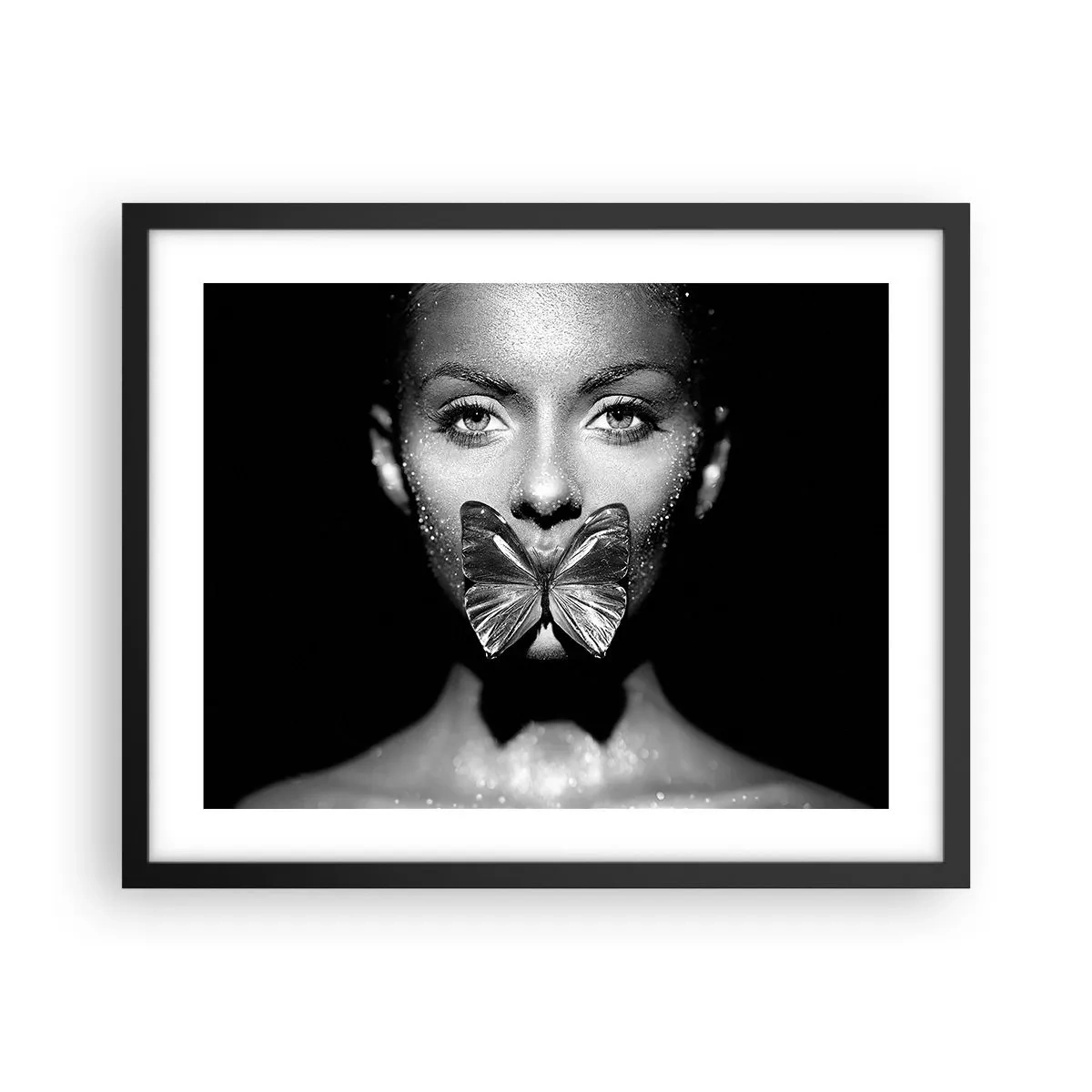 Poster in cornice nera - Il bacio delle farfalle - 50x40 cm