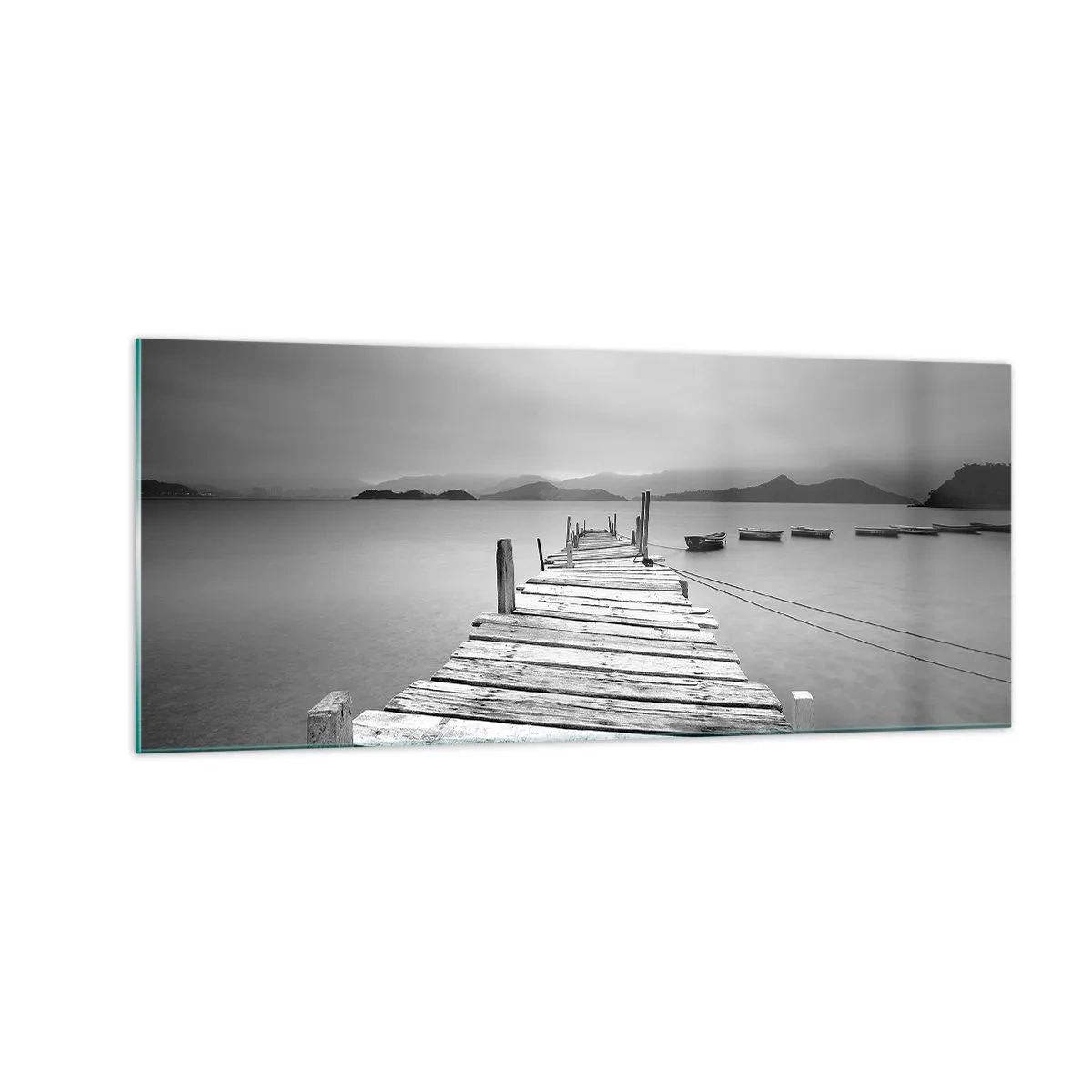 Quadro su vetro - Dietro i monti, dietro i mari - 100x40 cm