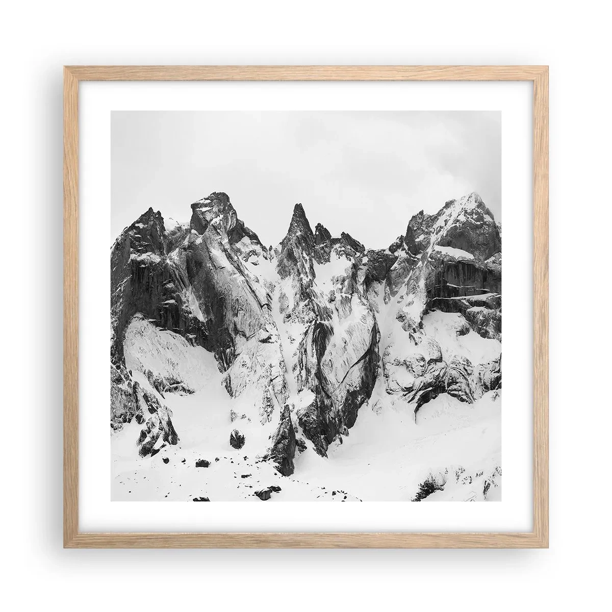 Poster in cornice rovere chiaro - Cresta minacciosa di granito - 50x50 cm