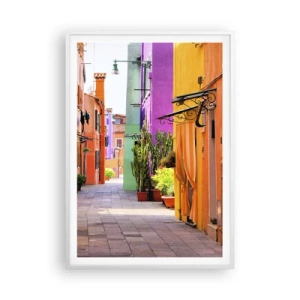 Poster in cornice bianca - Angolo multicolore - 70x100 cm