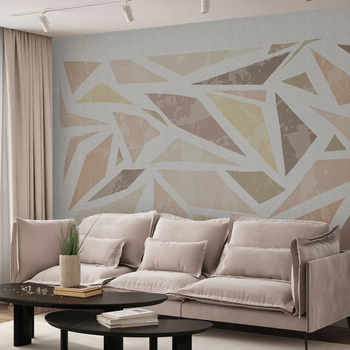 Fotomurali Premium Sand - Composizione da vetrata - Minimalismo, Pastello, Boho - 200x140 cm