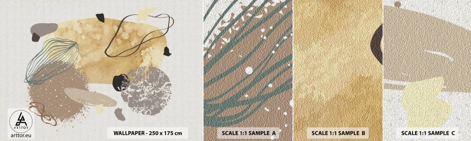 Campione di Fotomurale Adesivo Deluxe Sticker - Schizzologia applicata - Astrazione, Pezzo, Minimalismo - 100x30 cm