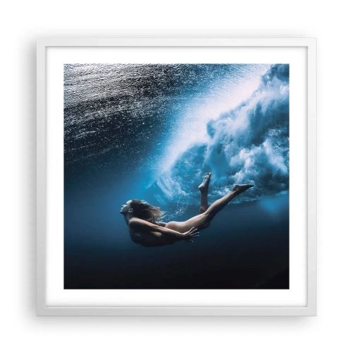 Poster in cornice bianca - Moderna sirena - 50x50 cm