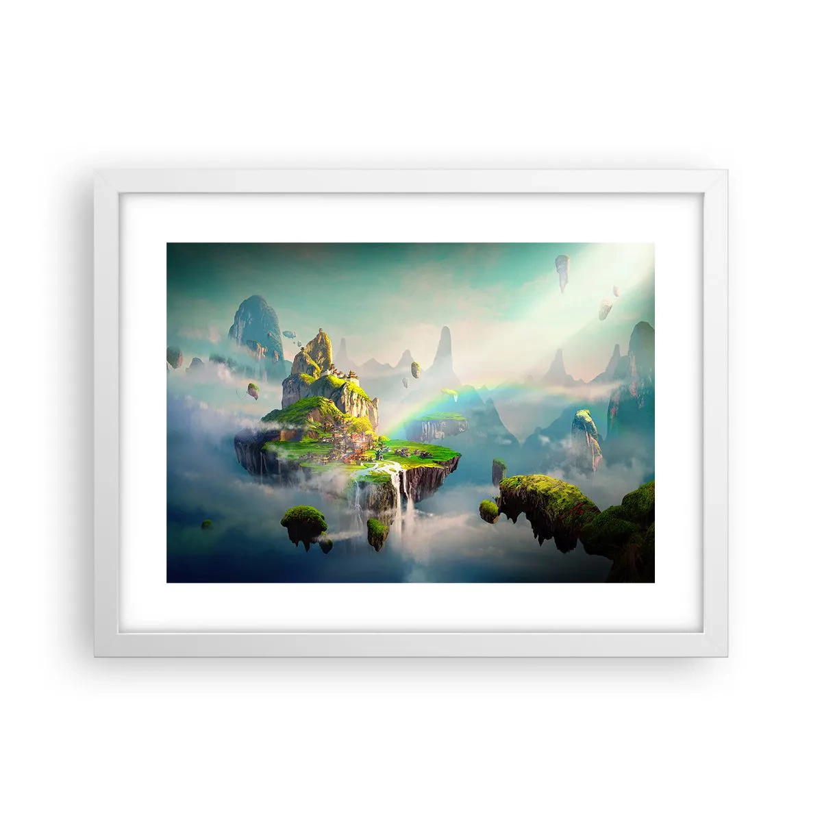 Poster in cornice bianca - In mezzo al cielo: isole fortunate - 40x30 cm