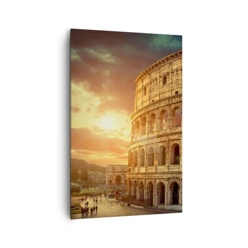 Quadro su tela - Stampe su Tela - Il Colosseo a Roma al tramonto - 80x120cm - Impressione colossale - Decorazione murale moderna per soggiorno e camera da letto ARTTOR