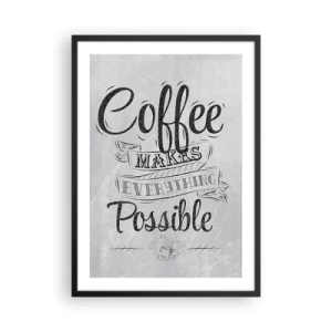 Poster in cornice nera - Poster motivazionale sul caffè - 50x70cm - Come non amare il caffè - Decorazione murale moderna per soggiorno e camera da letto ARTTOR