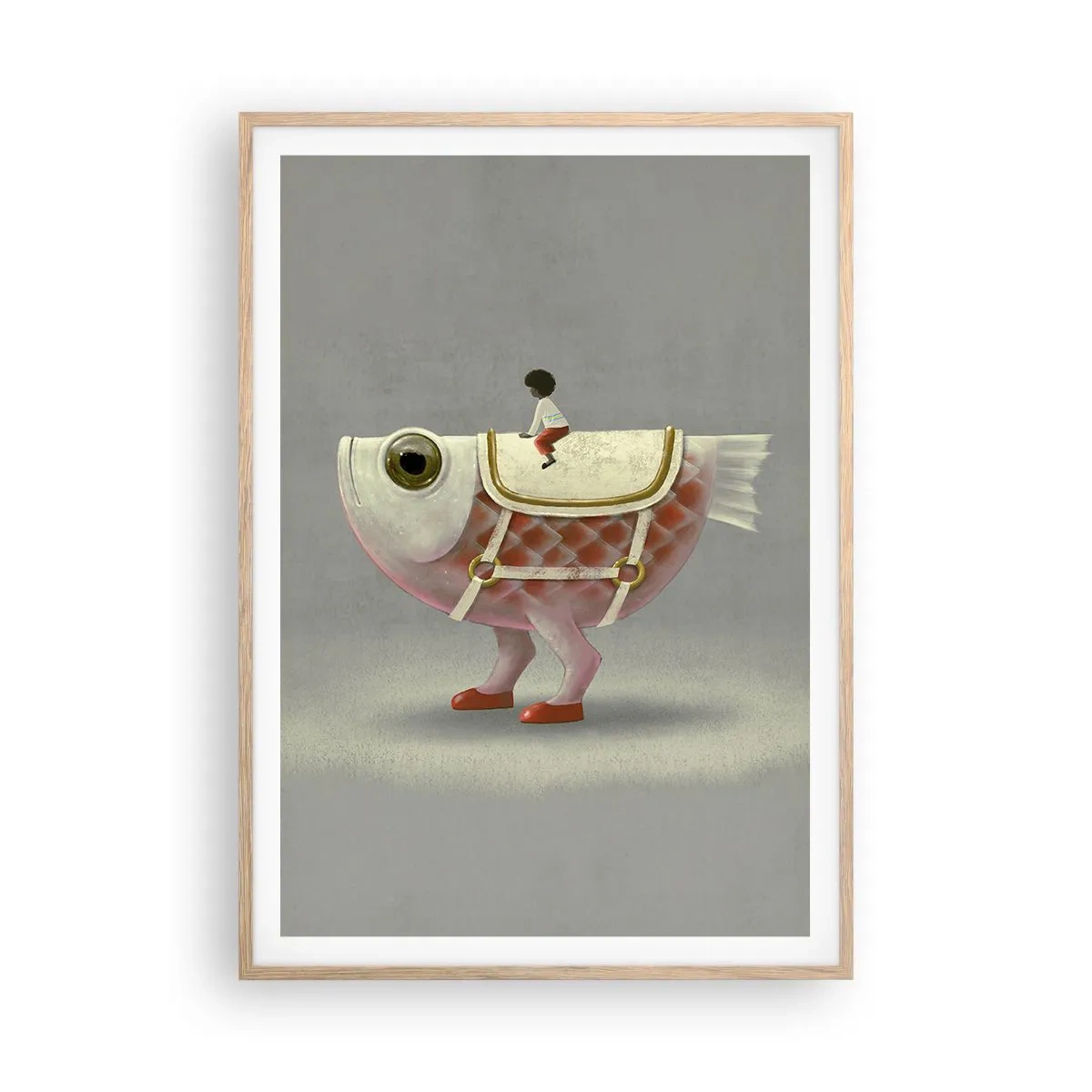 Poster in cornice rovere chiaro - Il cavaliere del pesce - 70x100 cm