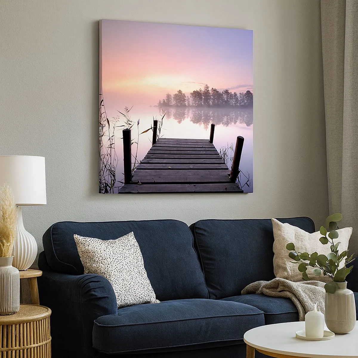 Quadro su tela - Stampe su Tela - Nebbia color lilla - 30x30 cm