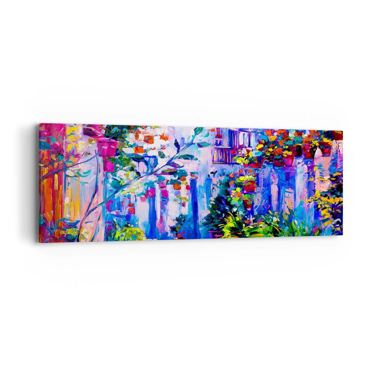 Quadro su tela - Stampe su Tela - Impressionismo: stradina italiana - 90x30 cm