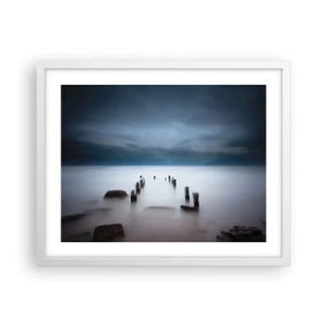 Poster in cornice bianca - Lago pensieroso - 50x40 cm