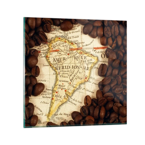 Quadro su vetro - Da dove viene il miglior caffè? - 30x30 cm