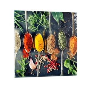 Quadro su vetro - Magie gastronomiche - 60x60 cm