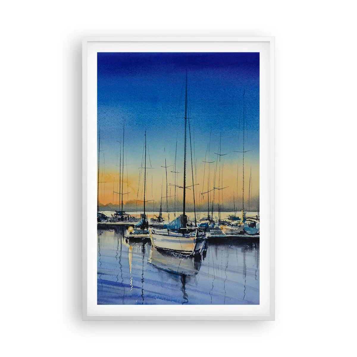 Poster in cornice bianca - La fine di una buona giornata - 61x91 cm