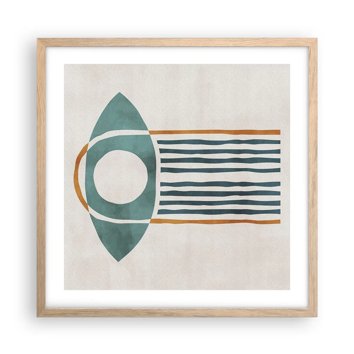 Poster in cornice rovere chiaro - Segni e rituali - 50x50 cm