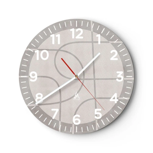 Orologio da parete - Orologio in Vetro - Tondo e dritto - 30x30 cm