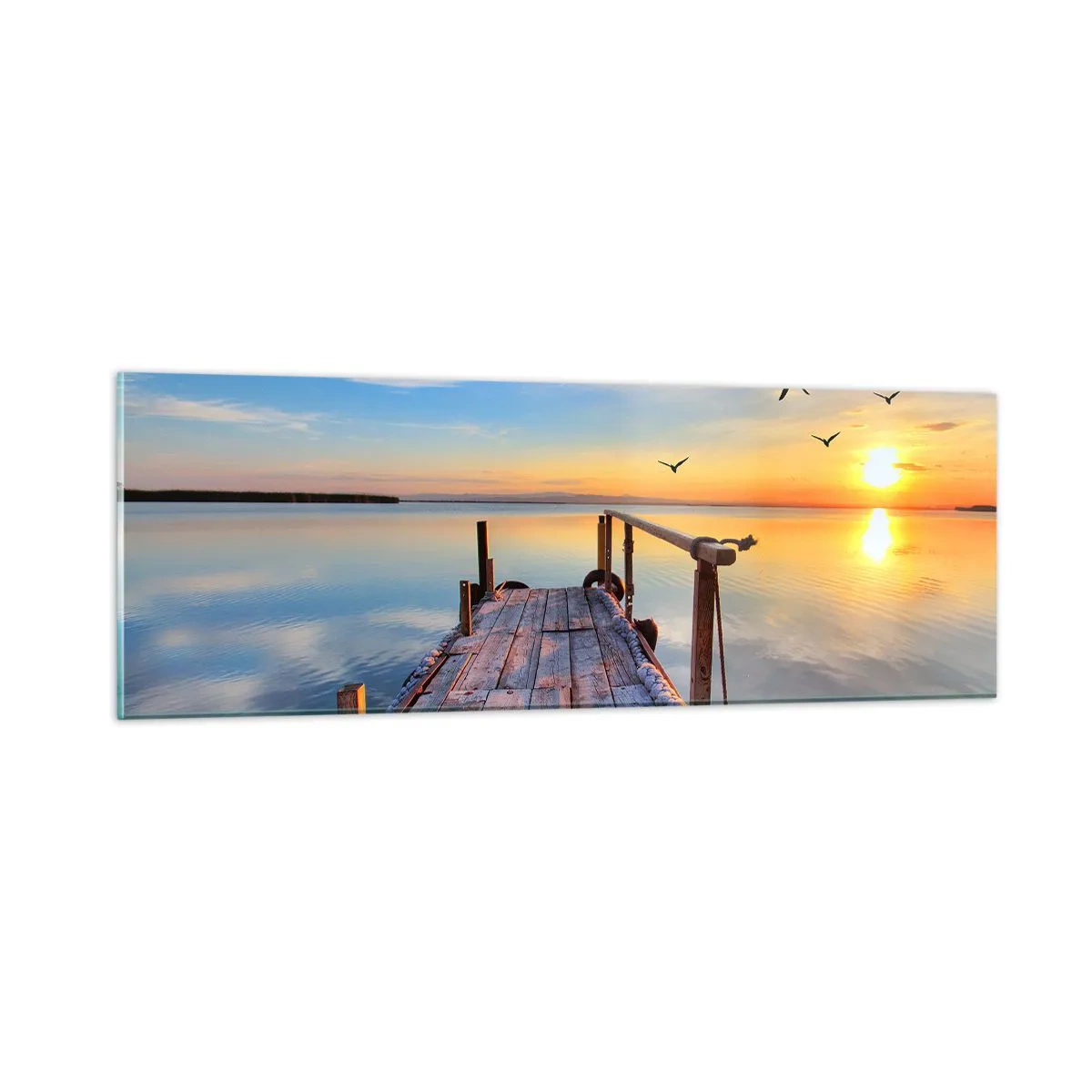 Quadro su vetro - Camminando verso il sole - 90x30 cm