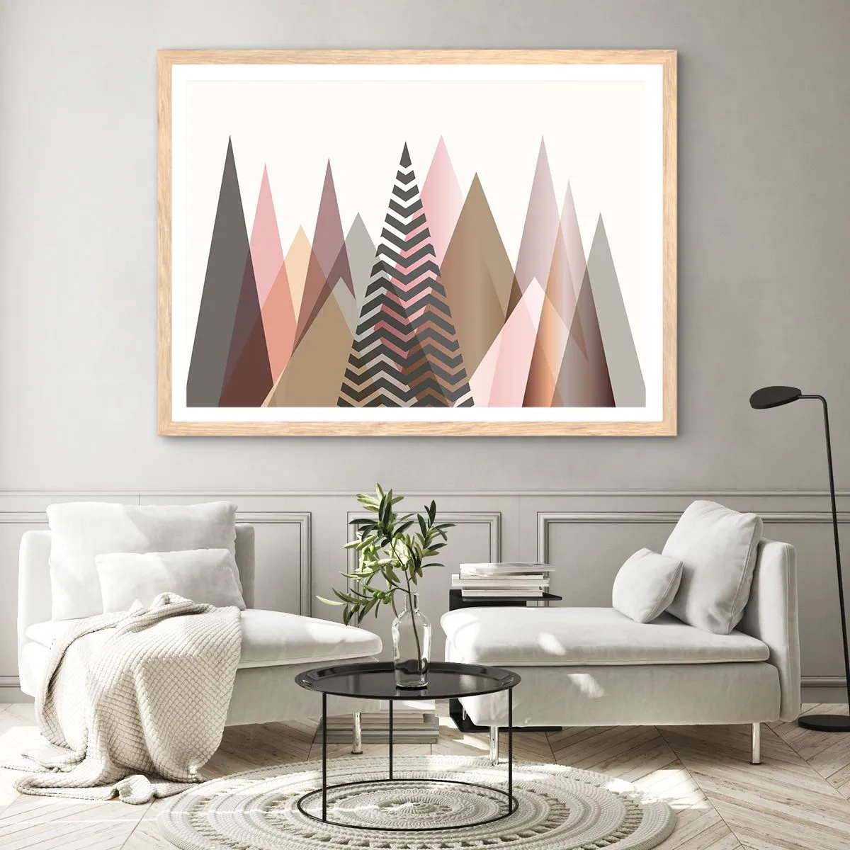 Poster in cornice rovere chiaro - Vista piramidale - 70x50 cm
