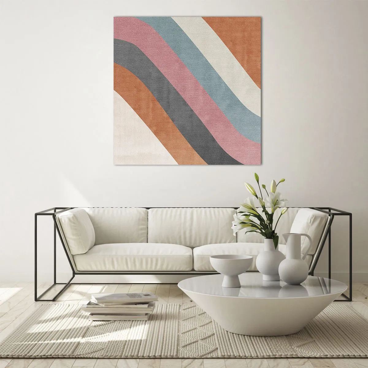 Quadro su vetro - Composizione diagonale: movimento - 70x70 cm