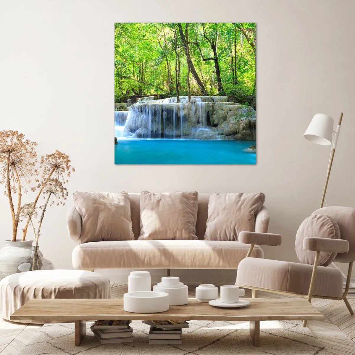 Quadro su tela - Stampe su Tela - Annegare nel turchese e nel verde - 50x50 cm