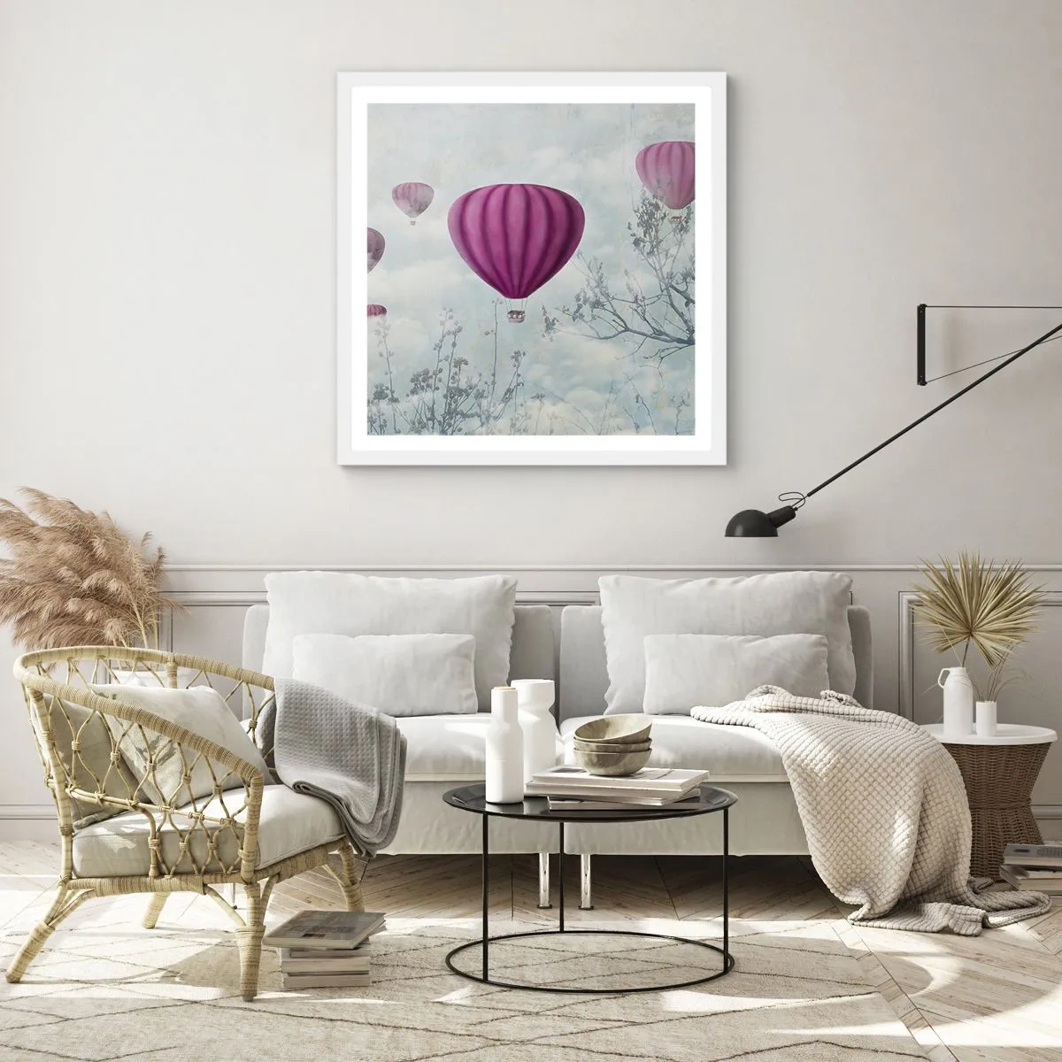 Poster in cornice bianca - Come navi nel cielo - 40x40 cm