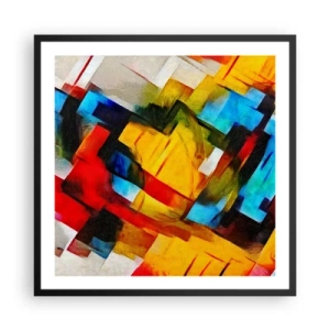 Poster in cornice nera - Intreccio multicolore - 60x60 cm