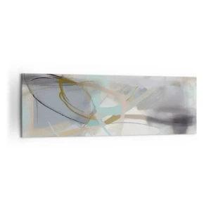 Quadro su tela - Stampe su Tela - Astrazione pastello con linee delicate - 160x50cm - Astrazione nebulosa - Decorazione murale moderna per soggiorno e camera da letto ARTTOR