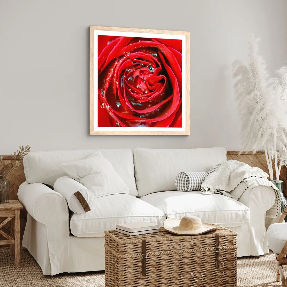 Poster in cornice rovere chiaro - Nelle gocce della rugiada - 40x40 cm