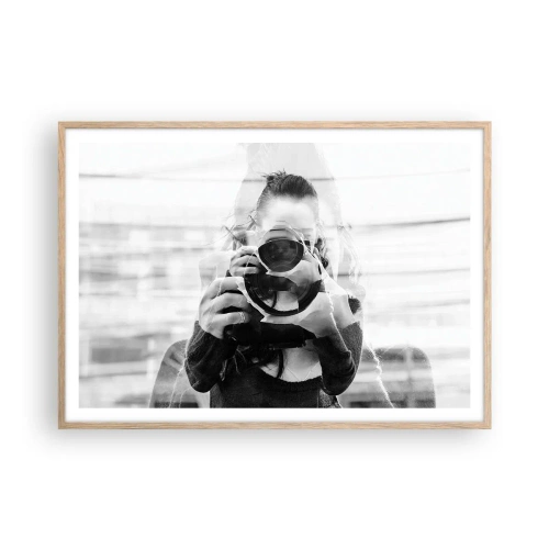 Poster in cornice rovere chiaro - Il creatore e il materiale - 100x70 cm