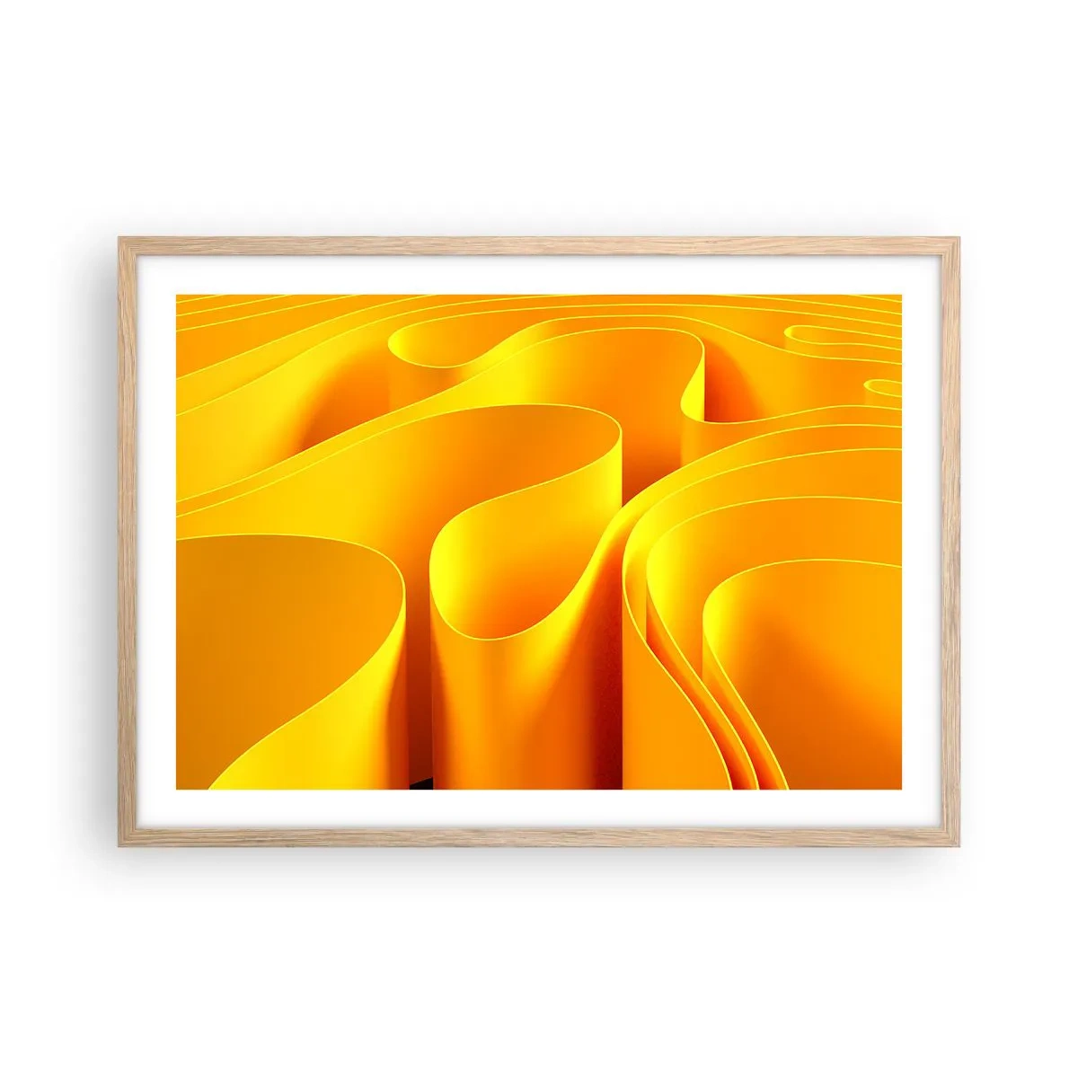 Poster in cornice rovere chiaro - Come onde di sole - 70x50 cm