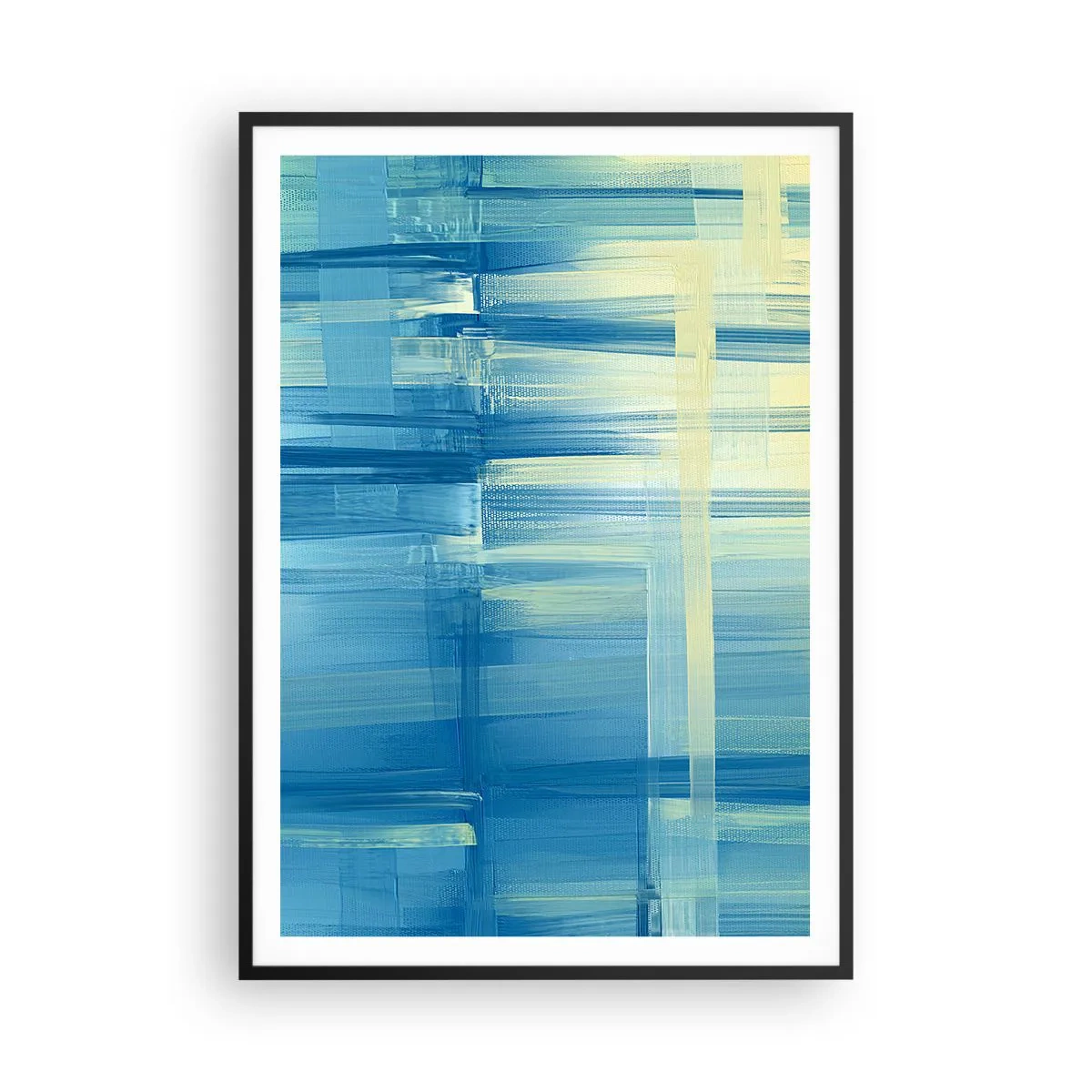 Poster in cornice nera - Composizione in turchese - 70x100 cm